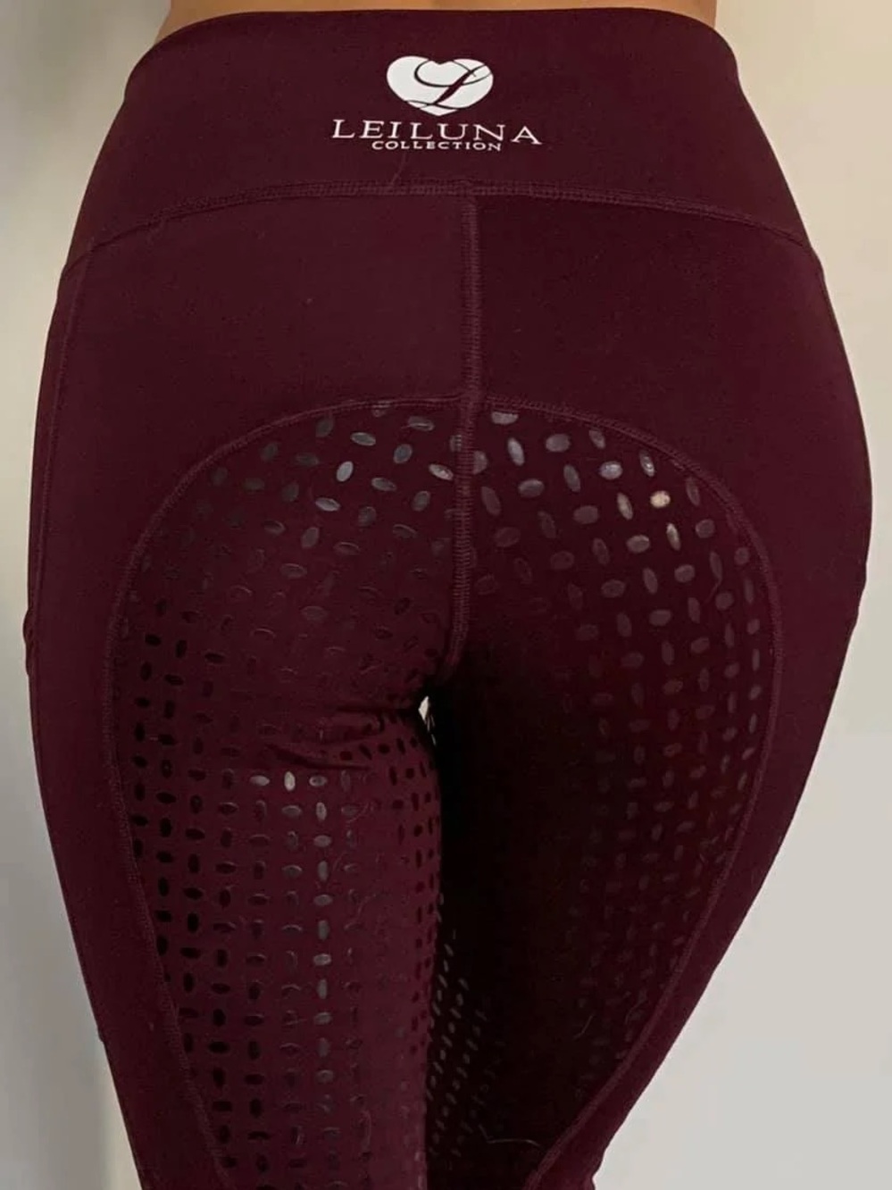LeiLuna Women’s Full Seat Riding Tights BlackBerry size XS